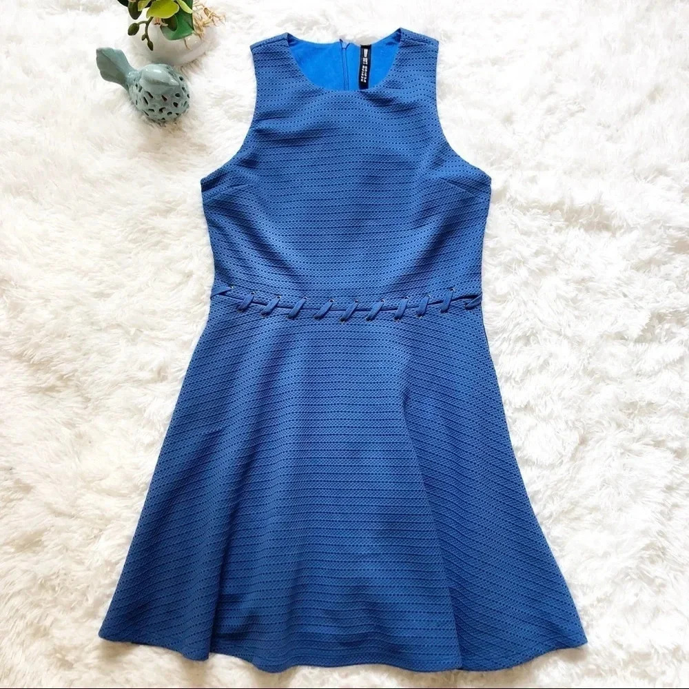 Design Lab | Cobalt Blue Fit and Flare Dress - Picture 1 of 6